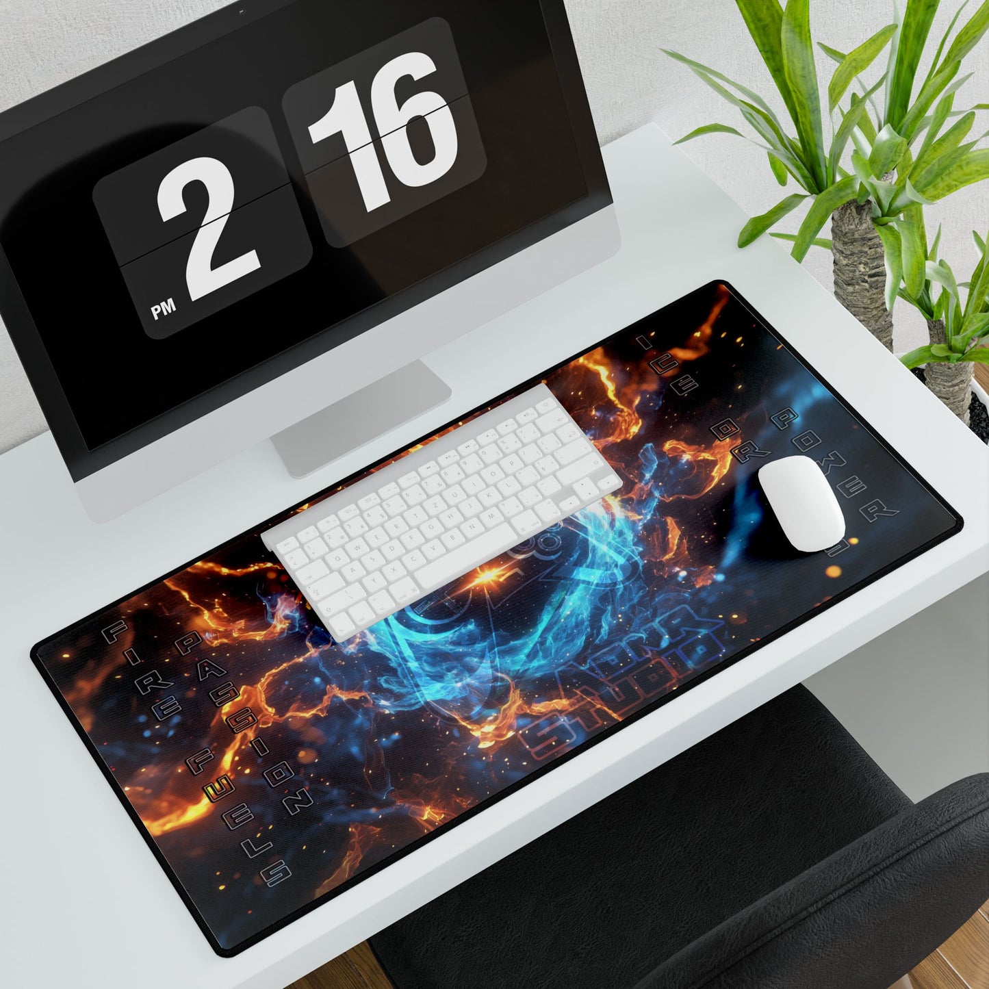 Desk Mat - Fire Fuels Passion & Ice Drives Power