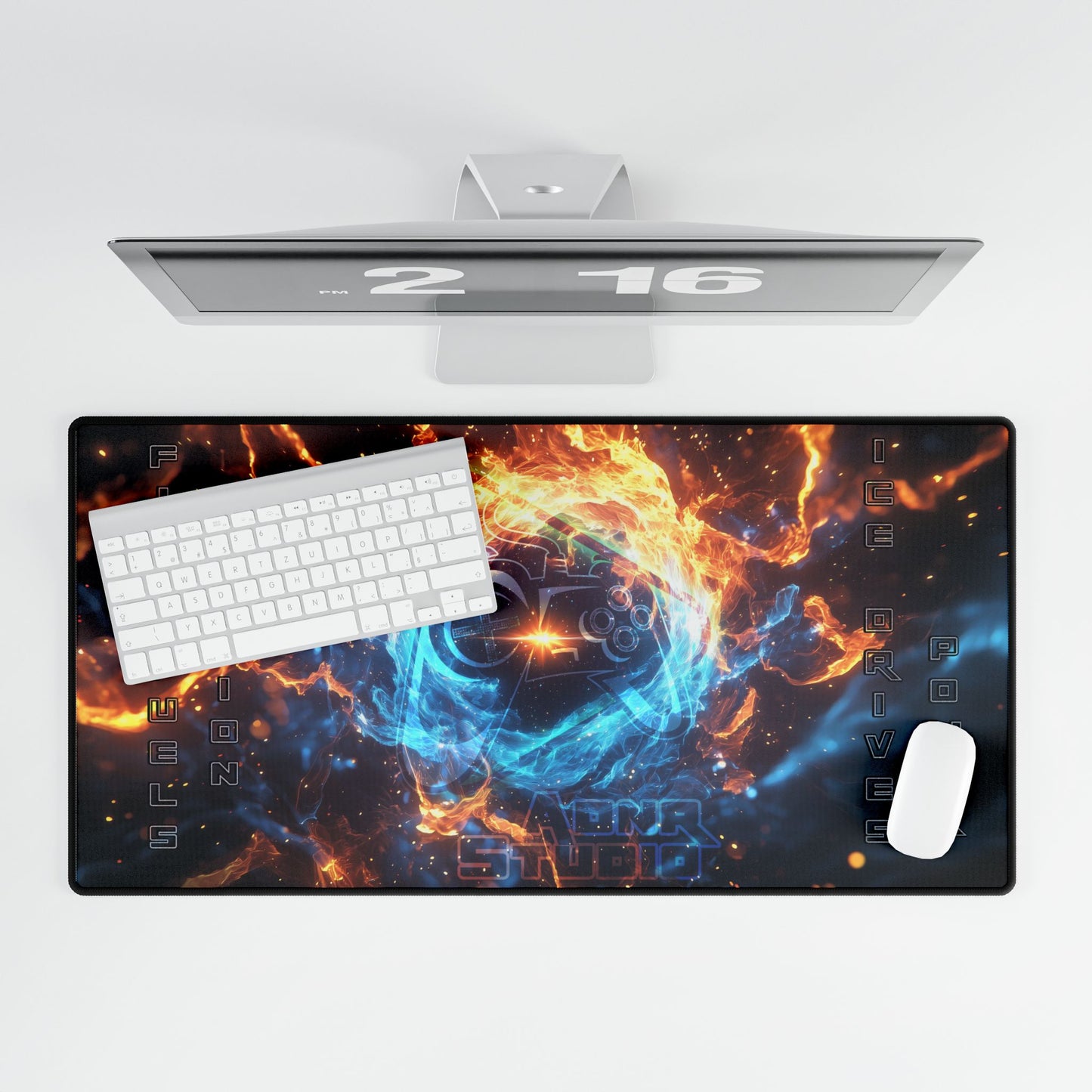 Desk Mat - Fire Fuels Passion & Ice Drives Power